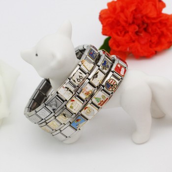 Hapiship 9mm Width Original Daisy Cake Jesus Christmas Lovers Police Italian Charm Fit Bracelet Stainless Steel Link Making DJ43