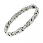 Elegant  Women Stainless Steel Magnetic Balance Bracelets Health Charm Bracelets Hologram Bangles