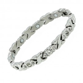 Elegant  Women Stainless Steel Magnetic Balance Bracelets Health Charm Bracelets Hologram Bangles
