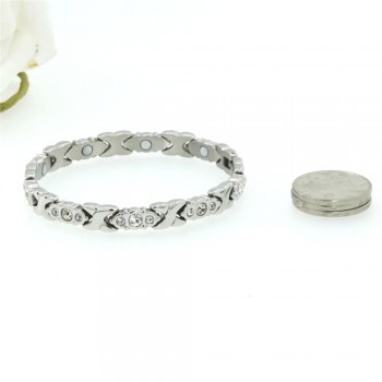Elegant  Women Stainless Steel Magnetic Balance Bracelets Health Charm Bracelets Hologram Bangles