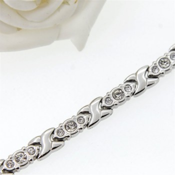 Elegant  Women Stainless Steel Magnetic Balance Bracelets Health Charm Bracelets Hologram Bangles