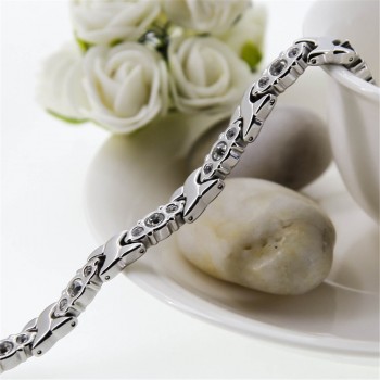 Elegant  Women Stainless Steel Magnetic Balance Bracelets Health Charm Bracelets Hologram Bangles