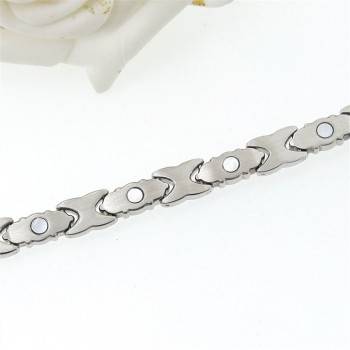 Elegant  Women Stainless Steel Magnetic Balance Bracelets Health Charm Bracelets Hologram Bangles