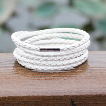 Big Special Offer!Hot Sales Popular White Leather Bracelet Popular Five Laps Leather Bracelet Men And Women,Free Shipping