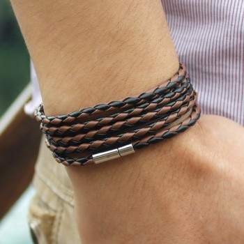 Big Special Offer!Hot Sales Popular White Leather Bracelet Popular Five Laps Leather Bracelet Men And Women,Free Shipping