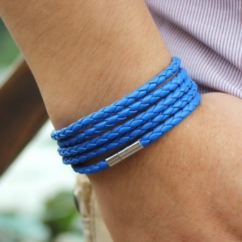 Big Special Offer!Hot Sales Popular White Leather Bracelet Popular Five Laps Leather Bracelet Men And Women,Free Shipping