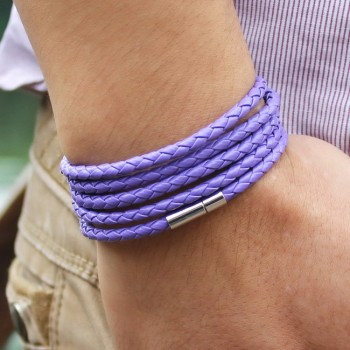 Big Special Offer!Hot Sales Popular White Leather Bracelet Popular Five Laps Leather Bracelet Men And Women,Free Shipping