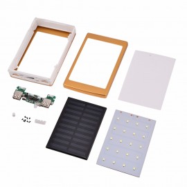 20000mAh Portable Solar Power Bank Case DIY Kit Dual USB Battery Charger w/ Flashlight