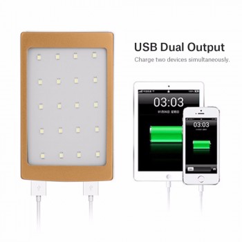 20000mAh Portable Solar Power Bank Case DIY Kit Dual USB Battery Charger w/ Flashlight