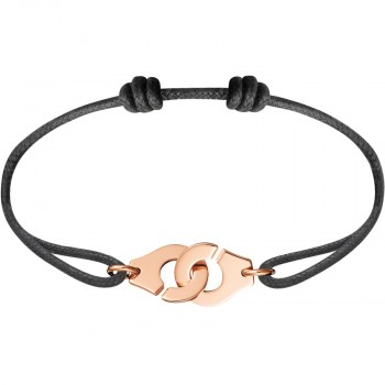 France Popular 925 Sterling Silver Handcuff Bracelet For  Women Men With Black Rope 925 Silver Bracelet Menottes Only 925 Stamp