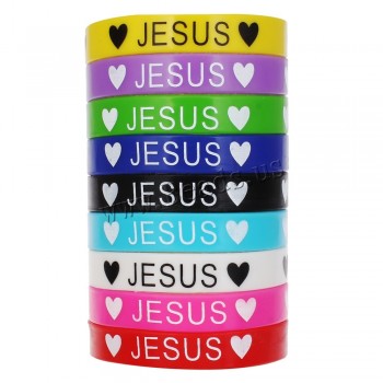 YYW Unisex Turret Games Silicone Heart Jesus Best Friend Star Bracelets Bangles Rubber Flexible Friendship Wristband Bracelets