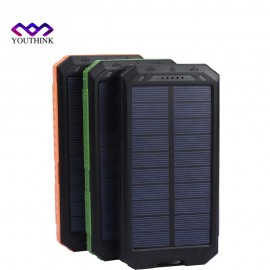 (No Battery) Solar Battery Power Bank Case DIY Kit Digital LCD Display Dual USB Charging Camping Compass LED light Phone Charger