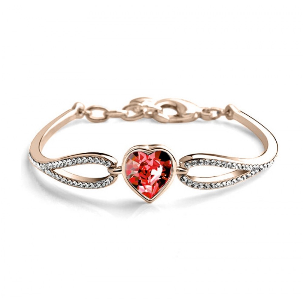 Crystal jewelry factory in Yiwu foreign trade jewelry Austrian Crystal Heart bracelet Korean bracelet 1430