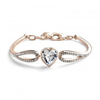 Crystal jewelry factory in Yiwu foreign trade jewelry Austrian Crystal Heart bracelet Korean bracelet 1430