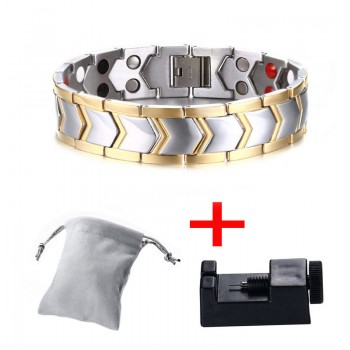 Meaeguet 15mm Wide Titanium Magnetic Health Care Bracelet For Men Jewelry DIY Adjustable Length 8-9