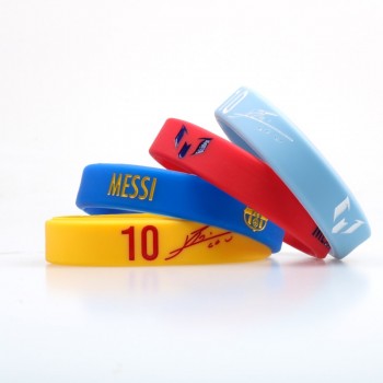 Lionel Messi Silicone bracelet Football Fans Club Silicone Wristband 4 Colors Adult Kids Size Fashion Signature Jewlry for Gift
