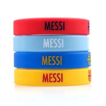 Lionel Messi Silicone bracelet Football Fans Club Silicone Wristband 4 Colors Adult Kids Size Fashion Signature Jewlry for Gift