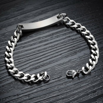 Customize Name Bracelet 316 Stainless Steel ID Bracelet Bangles Personalized Custom Logo Men Jewelry Letters Bracelets For Women