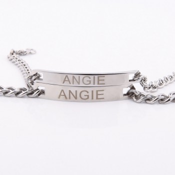 Customize Name Bracelet 316 Stainless Steel ID Bracelet Bangles Personalized Custom Logo Men Jewelry Letters Bracelets For Women