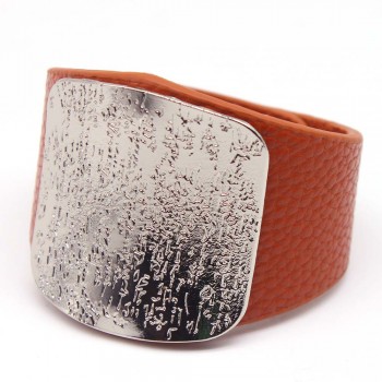 2018 New Fashion Leather Bracelets for Women Wide Circle Buckle Bracelet amp; Bangles Adjustable Wrap Bracelet Women Jewelry Gift