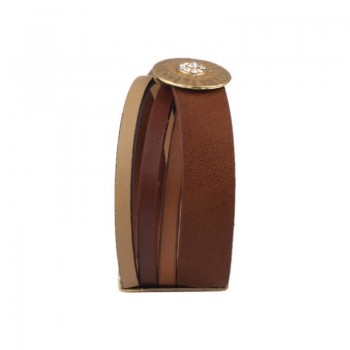 Black amp; Brown Genuine Leather Bracelet With Alloy Buckle Fashion Women amp; Men Bracelets