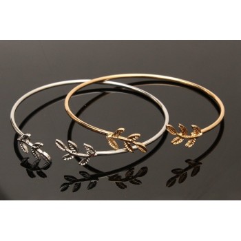 Birthday Gift Hot Summer Popular Accessories Metal Cuff Bracelets Vintage Sweet Leaf Open Adjustable Fashion Bracelet Pulseiras