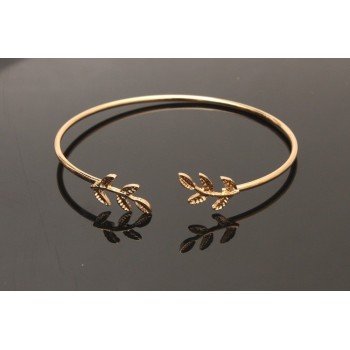 Birthday Gift Hot Summer Popular Accessories Metal Cuff Bracelets Vintage Sweet Leaf Open Adjustable Fashion Bracelet Pulseiras