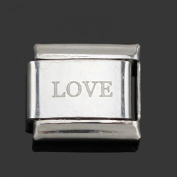 1Pcs 9mm Width Original Daisy Orange White Love Faith Hope Dream Letter Charm Fit Bracelet Stainless Steel Jewelry  Making DJ02