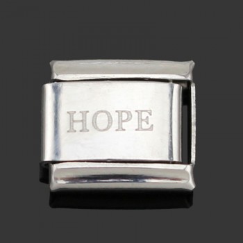 1Pcs 9mm Width Original Daisy Orange White Love Faith Hope Dream Letter Charm Fit Bracelet Stainless Steel Jewelry  Making DJ02