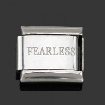 1Pcs 9mm Width Original Daisy Orange White Love Faith Hope Dream Letter Charm Fit Bracelet Stainless Steel Jewelry  Making DJ02