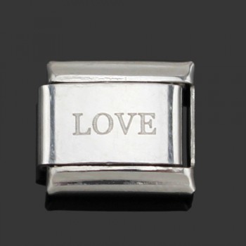 1Pcs 9mm Width Original Daisy Orange White Love Faith Hope Dream Letter Charm Fit Bracelet Stainless Steel Jewelry  Making DJ02