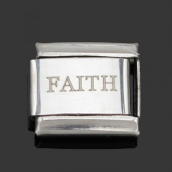 1Pcs 9mm Width Original Daisy Orange White Love Faith Hope Dream Letter Charm Fit Bracelet Stainless Steel Jewelry  Making DJ02