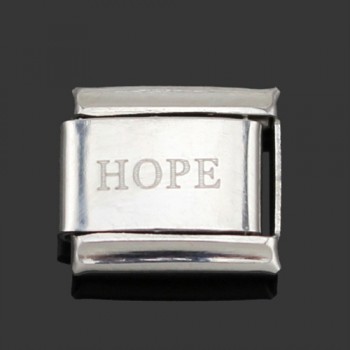 1Pcs 9mm Width Original Daisy Orange White Love Faith Hope Dream Letter Charm Fit Bracelet Stainless Steel Jewelry  Making DJ02