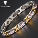 LITTLE FROG Drop-Ship Crystal Gem Bracelet Magnetic Health 4 IN 1 Bio Elements Energy Bracelets Fashion Jewelry for Women Lady