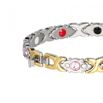 LITTLE FROG Drop-Ship Crystal Gem Bracelet Magnetic Health 4 IN 1 Bio Elements Energy Bracelets Fashion Jewelry for Women Lady