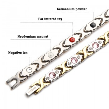 LITTLE FROG Drop-Ship Crystal Gem Bracelet Magnetic Health 4 IN 1 Bio Elements Energy Bracelets Fashion Jewelry for Women Lady