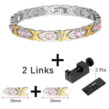 LITTLE FROG Drop-Ship Crystal Gem Bracelet Magnetic Health 4 IN 1 Bio Elements Energy Bracelets Fashion Jewelry for Women Lady