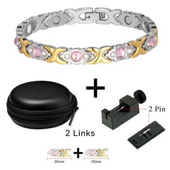 LITTLE FROG Drop-Ship Crystal Gem Bracelet Magnetic Health 4 IN 1 Bio Elements Energy Bracelets Fashion Jewelry for Women Lady