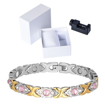 LITTLE FROG Drop-Ship Crystal Gem Bracelet Magnetic Health 4 IN 1 Bio Elements Energy Bracelets Fashion Jewelry for Women Lady