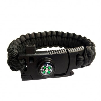 Bracelet For Men Outdoor Camping Rescue Paracord Survival Parachute Cord Multifunctional Braided Rope Adjustable Knife Whistle