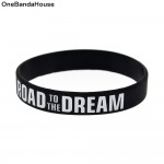OneBandaHouse 1PC New Design Road to the Dream Silicone Wristband Ink Filled Logo Bracelet Adult Size