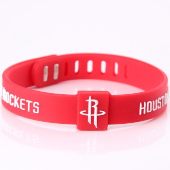 Silicone Basketball Team Bracelets Men Sport Energy Size Can Adjust Bracelet Metal Buckle Balance Wristband Power Bangle