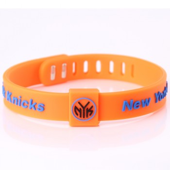 Silicone Basketball Team Bracelets Men Sport Energy Size Can Adjust Bracelet Metal Buckle Balance Wristband Power Bangle