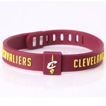Silicone Basketball Team Bracelets Men Sport Energy Size Can Adjust Bracelet Metal Buckle Balance Wristband Power Bangle
