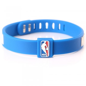Silicone Basketball Team Bracelets Men Sport Energy Size Can Adjust Bracelet Metal Buckle Balance Wristband Power Bangle