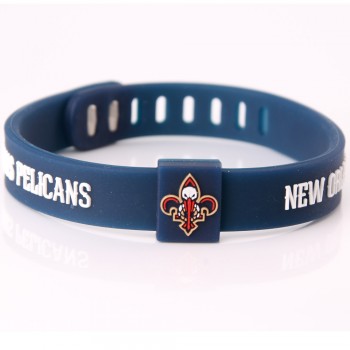 Silicone Basketball Team Bracelets Men Sport Energy Size Can Adjust Bracelet Metal Buckle Balance Wristband Power Bangle