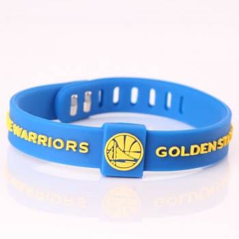 Silicone Basketball Team Bracelets Men Sport Energy Size Can Adjust Bracelet Metal Buckle Balance Wristband Power Bangle