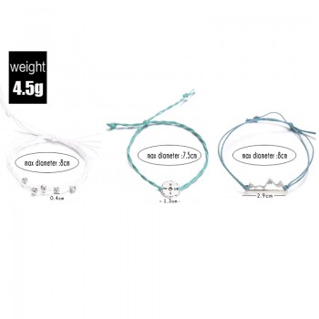3 Pcs/ Set Punk Hollow Mountain Compass Beads Multilayer Weave Bracelet Set Women Creative Fashion Clothing Accessories