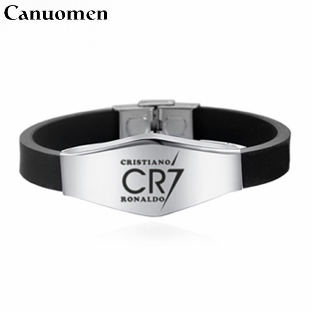 Canuomen Football Star Bracelets Famous Soccer Player Beckham Messi Stainless Steel Adjustable ID Bracelets Man Boy Bracelet