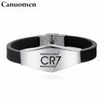 Canuomen Football Star Bracelets Famous Soccer Player Beckham Messi Stainless Steel Adjustable ID Bracelets Man Boy Bracelet